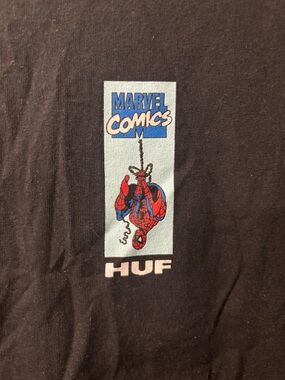 Marvel HUF Black Logo Crewneck Tee